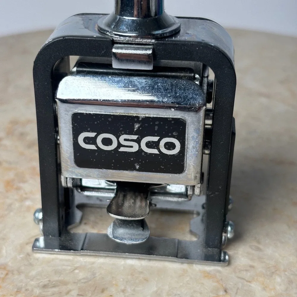 Cosco Automatic Numbering Machine Stamp 6‎ Wheel Metal Silver Black Office